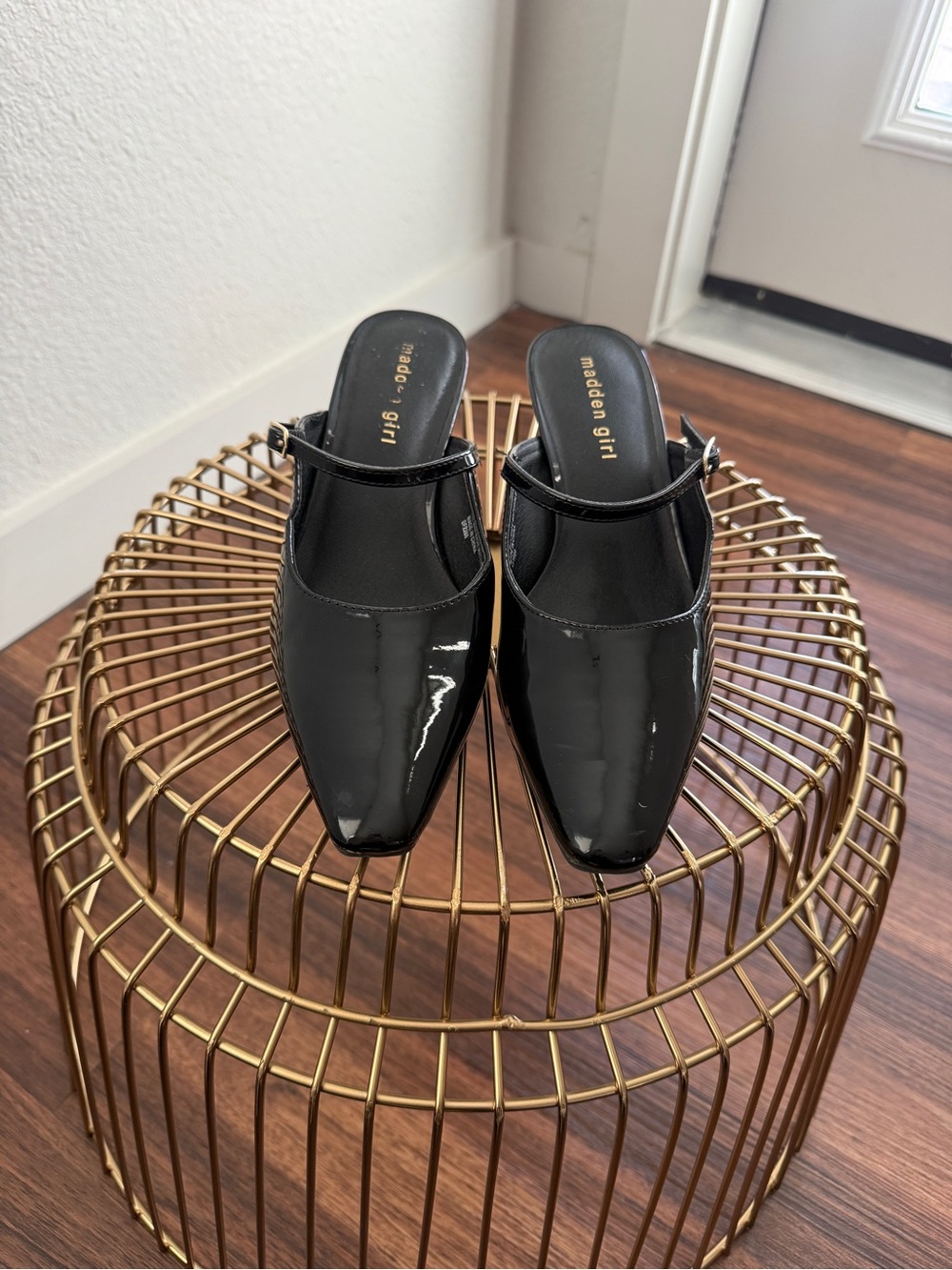 Madden Girl Black Square-Toe Mule